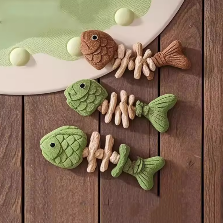 Catnip Fish Bone Chew Toy – The Kick-and-Cuddle Toy Cats Obsess Over