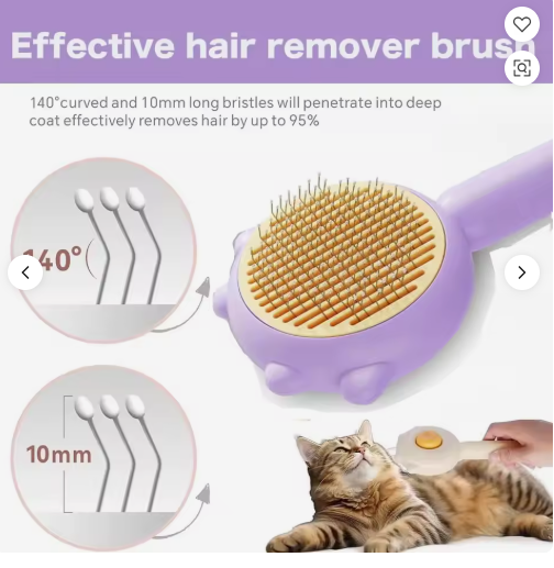 GentleGroom™ Pet Hair Cleaner Brush – De-Sheds Long & Short Coats Without Pulling