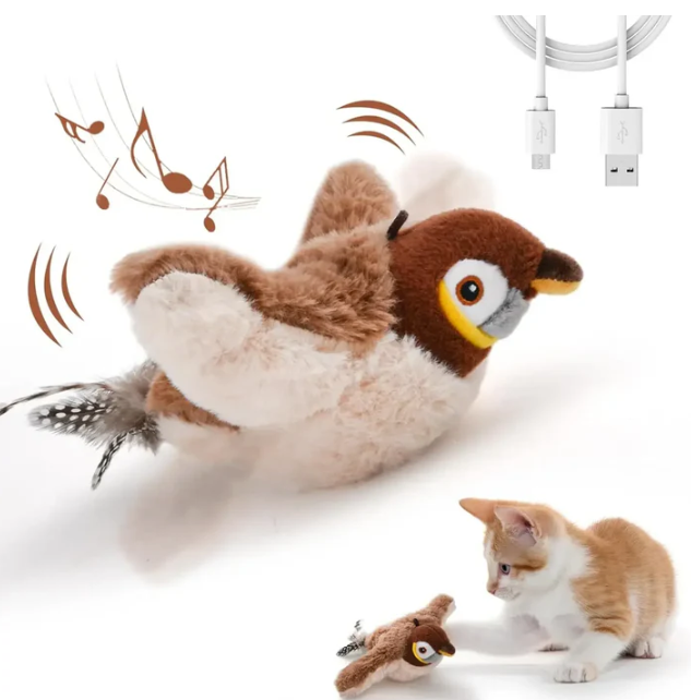 FlutterPlay™ Flapping Bird Cat Toy – Real Prey Action That Gets Lazy Cats Moving