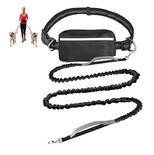 FreeStride™ Hands-Free Dog Leash – Waist Belt + Zipper Pouch for Walks & Runs