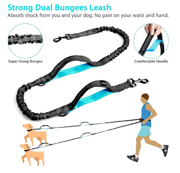 FreeStride™ Hands-Free Dog Leash – Waist Belt + Zipper Pouch for Walks & Runs