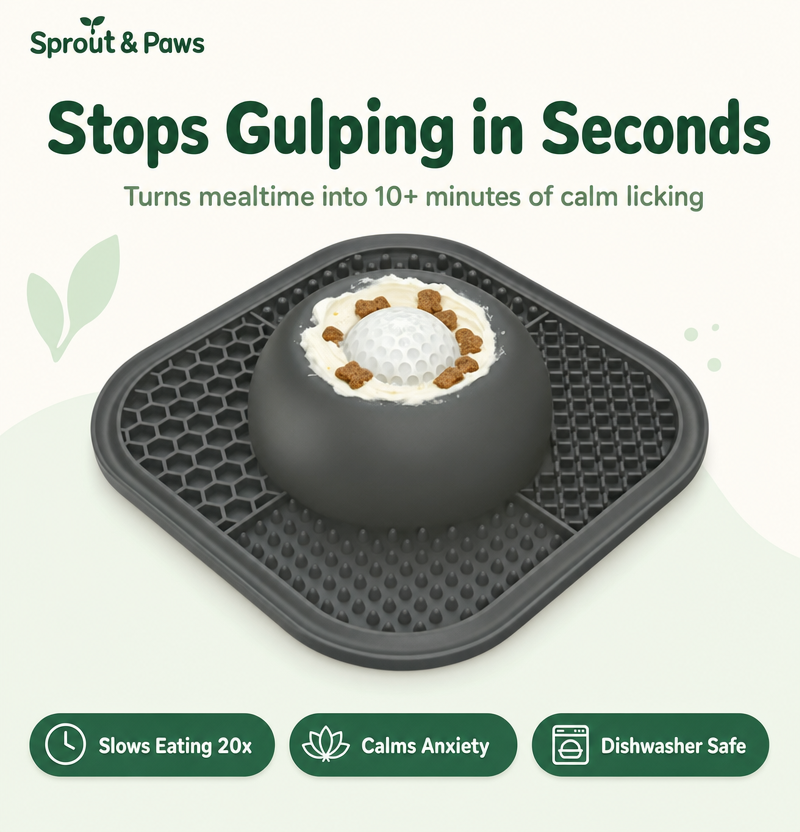 SlowFeast™ Ball-In Slow Feeder Lick Bowl – Stops Gulping in Seconds
