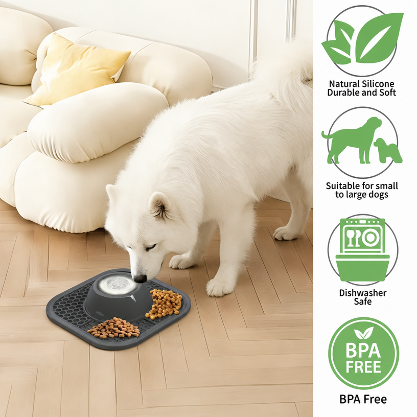 SlowFeast™ Ball-In Slow Feeder Lick Bowl – Stops Gulping in Seconds